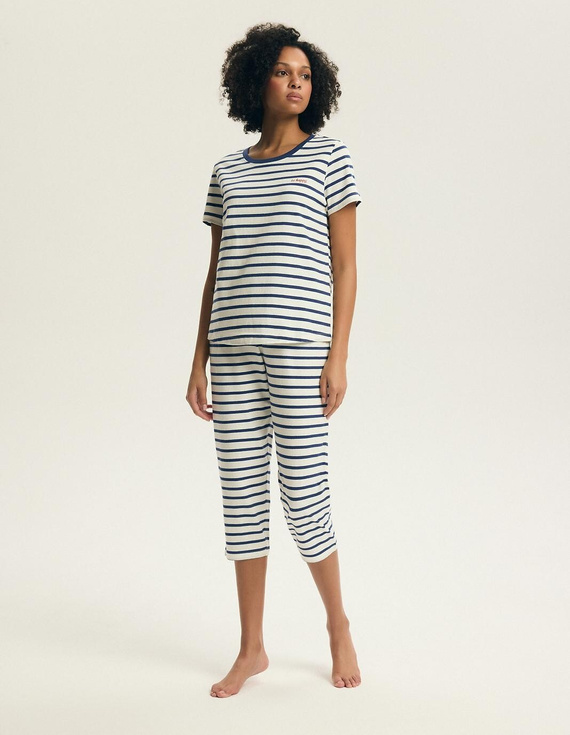 Pijama damă 45316 Eulana 100% bumbac 7/8