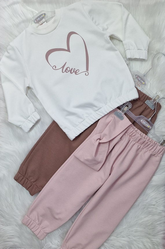 Hanorac pentru copii Love Heart Bambarillo ecru - material de hanorac, bumbac cu elastan