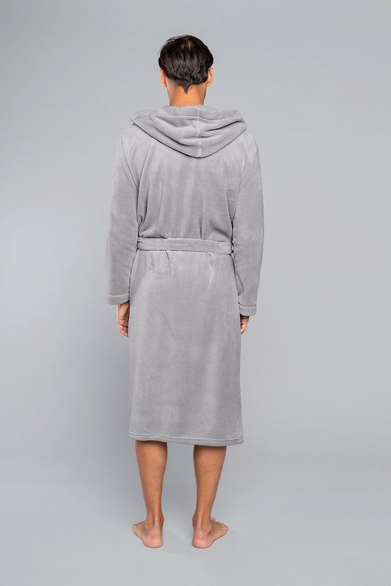 Mimas Halat de baie pentru bărbați cu glugă Italian Fashion - albastru marin