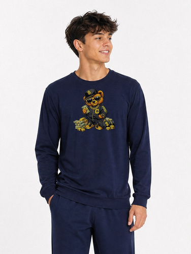 Cornette F&Y 998/60 Gangsta Pijamale pentru tineret 100% bumbac bleumarin