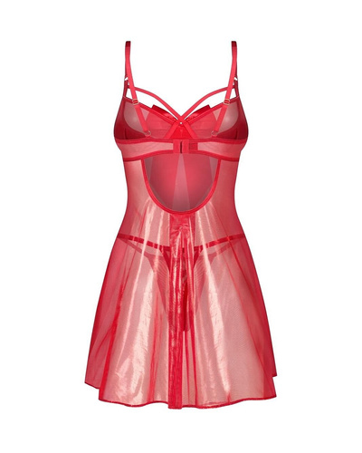 Obsessive Gifty Red babydoll roșu pentru femei cu armătură + tanga