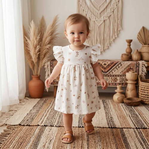Nicol 224250 Rochie din mușelin pentru fete 100% bumbac pentru vară