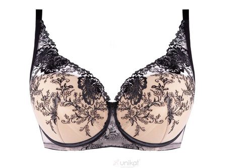 Sutien căptușit cu cupă întreagă Saskia Unic negru-bej