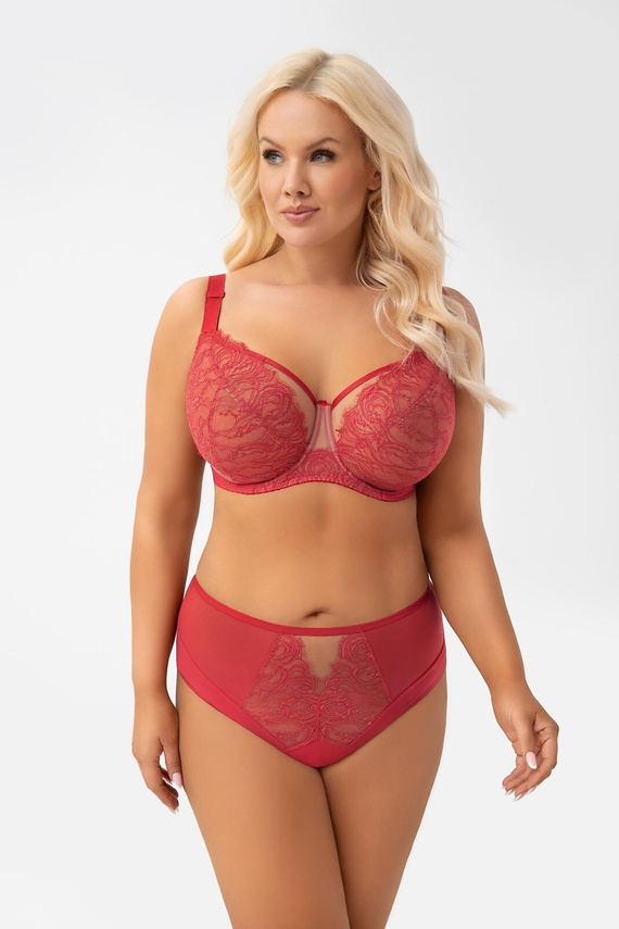 Sutien soft Gorsenia G 008 Flavia bordo dantelă bust mare susținere