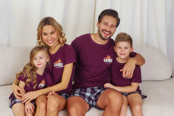 7202 "Chill" Pijamale pentru copii unisex Doctor Nap - visiniu