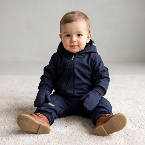 229074 Mănuși copii Nicol Softshell impermeabile cu polar - bleumarin