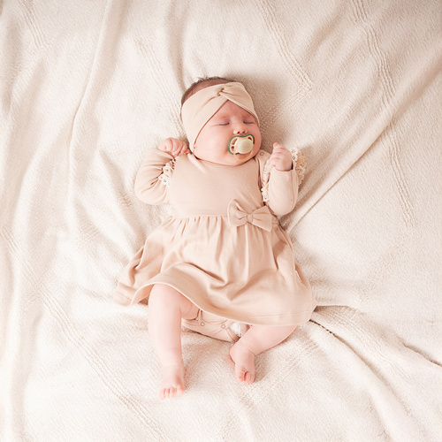 212160 Rochie-body Tola Nicol cu maneci lungi - bej