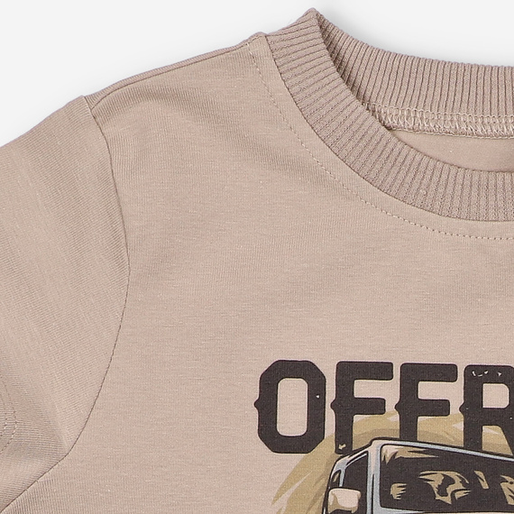 KAR-2003/BEZ Tricou pentru băieți Lagarto Verde bej