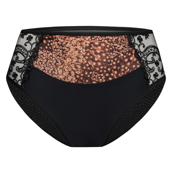 Vena VF-473 slip negru-scorțișoară – slip damă confortabil cu dantelă