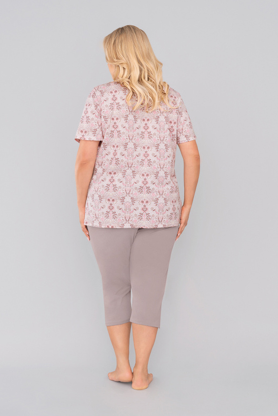 Kalmia Pijamale pentru femei cu mânecă scurtă, pantaloni 3/4 Italian Fashion-print 