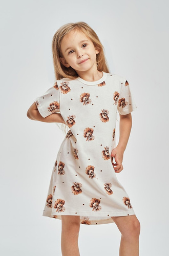 Cămașă de noapte fetițe Coco 3548 Taro maro – 100% bumbac, căței