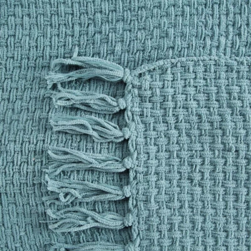 Suzi Cuvertură de pat țesută cu franjuri, eurodrape, mentă