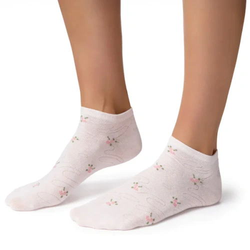 Șosete scurte damă Steven 114 Summer bumbac subțiri pentru sneakers roz deschis 170