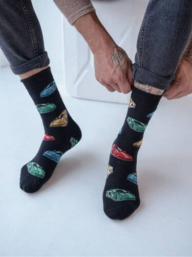 0125-106 Șosete bărbați Cars Milena - negru