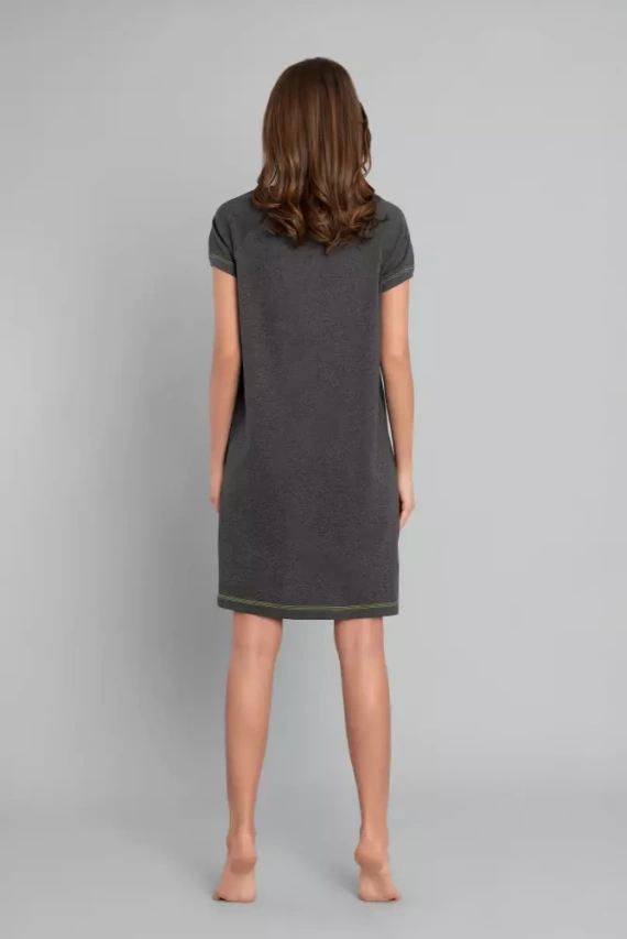 Cămașă de noapte Volta cu mânecă scurtă Italian Fashion - melange închis/verde