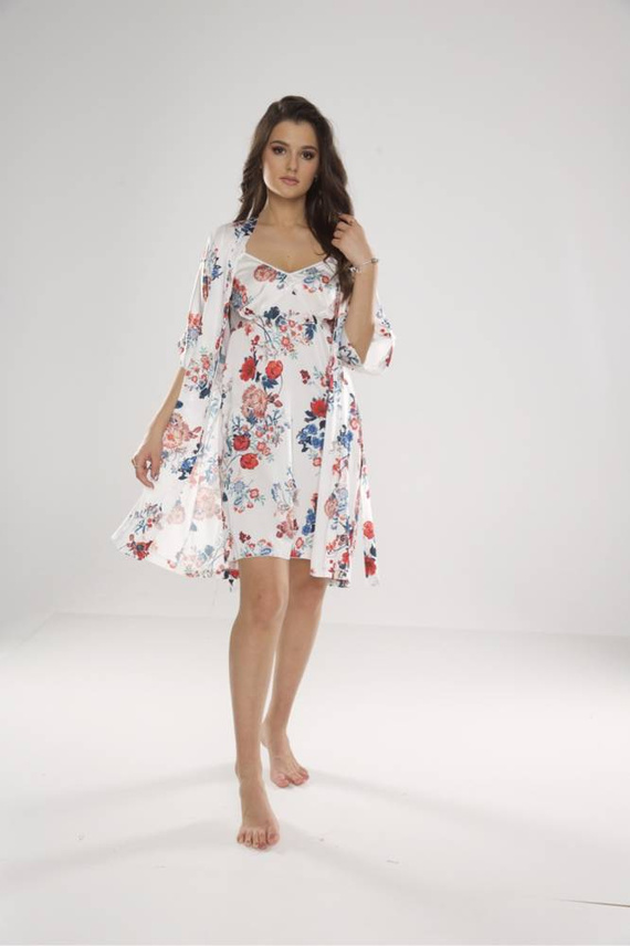 636 Lurdes cămașă de damă De Lafense - ecru-roșu