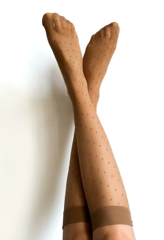 Șosete până la genunchi Puntini Veneziana visone – delicate, cu bandă necompresivă | Confort și eleganță