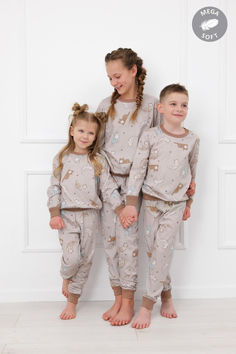 Italian Fashion Filka pijama copii Mega Soft lungă cu pisici, călduroasă
