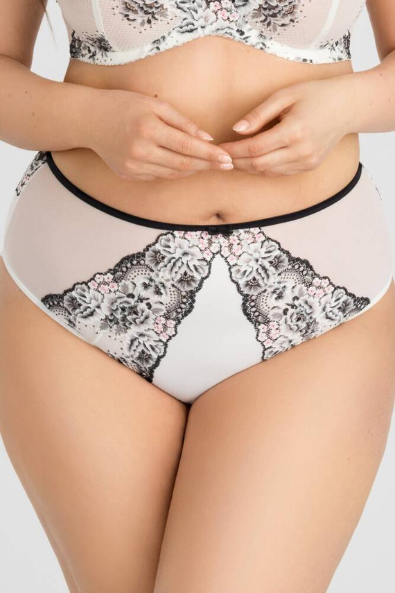 Gorsenia K 841 Black & White Chiloți de damă alb