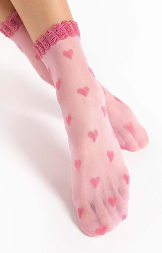 G 1189 Kokoro Socks 20den Fiore rose