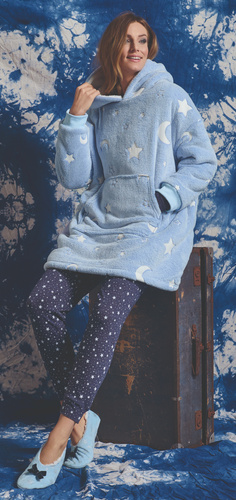 Hanorac Milana Sorbetto Blanket – Albastru deschis, Fleece, Luminos în întuneric