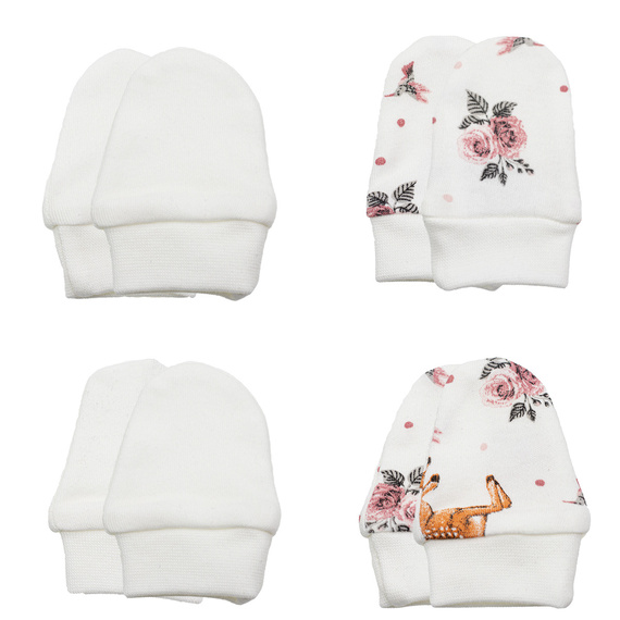 216083 Mănuși de bumbac Lala Nicol, set de 4 – Lăbuțe anti-zgârieturi pentru bebeluși