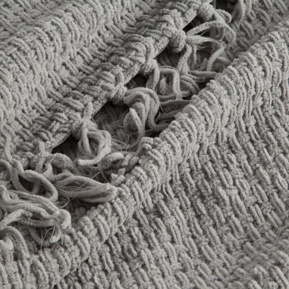 Patura Suzi, cuvertura de pat, tesuta cu franjuri, eurodrape, gri