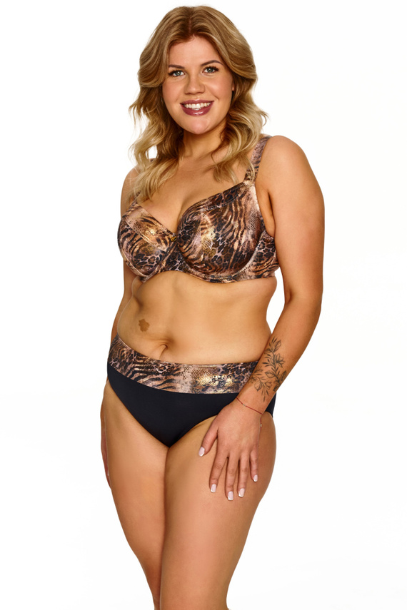 Serena Big Lupoline sutien de baie soft pentru bust mare, imprimeu animalier
