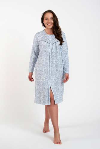 Cămașă de noapte Talita descheiată Modă italiană - blue print