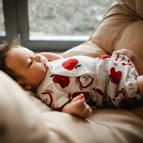 Bloomers bebeluși Eevi Snack Time muselin bumbac ecru ușori