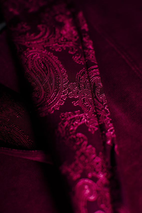 866 Noble Halat de baie de catifea De Lafense pentru bărbați - scurt, elegant, bumbac - burgundy