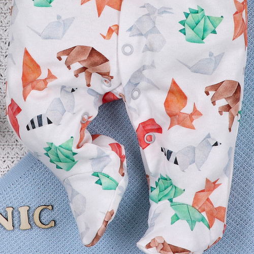 ABN-5386 Romper Fun Origami din bumbac organic imprimeu Nini