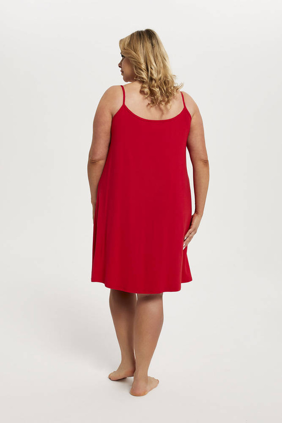 Cămășuță de noapte pentru femei Song, cu curea îngustă Italian Fashion - roșu