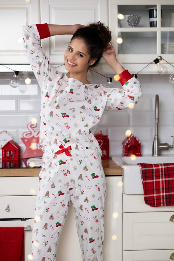 Pijama pentru femei Samantha Sensis -ecru