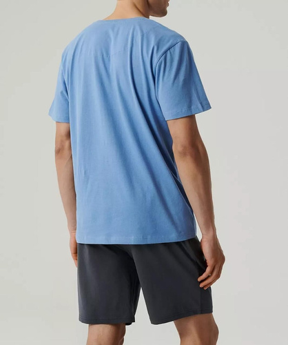 NMP-379 Pijamale cu mâneci scurte pentru bărbați, albastru Atlantic-grafit