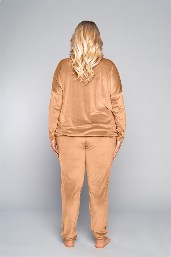 Set lung pentru femei Juga. mânecă, lungime. pantaloni camel de modă italiană 