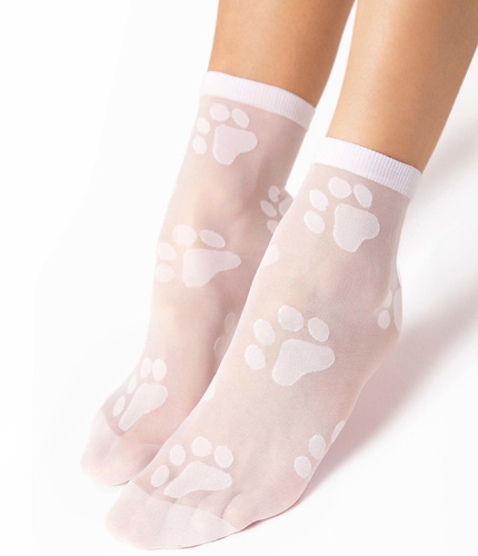 G 1192 Pawpaw Socks 20den Fiore alb
