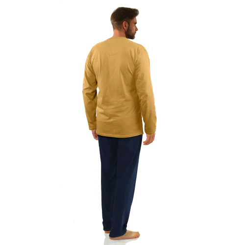 7542 Sesto Senso pijamale bărbați cu mâneci lungi - muștar