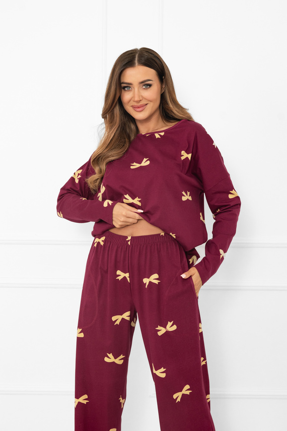 Kwadro Pijama pentru femei Italian Fashion - bumbac, mânecă lungă și pantaloni