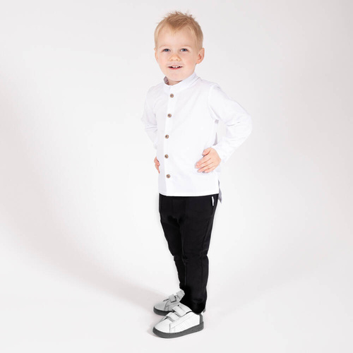 169512 Bluză băiat cu mâneci lungi „Magic of Christmas” Nicol - albă