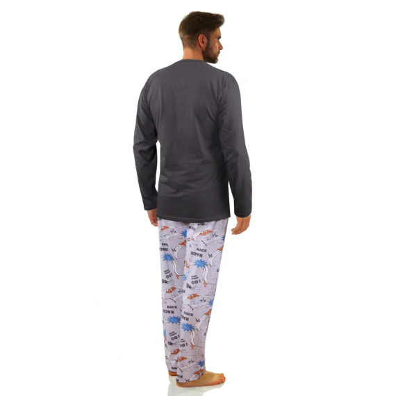 2660/09 Sesto Senso pijamale și pantaloni pentru bărbați cu mâneci lungi - grafit