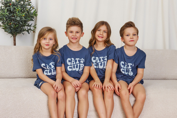 7205 "Cat club" Pijamale pentru copii unisex Doctor Nap - albastru intens