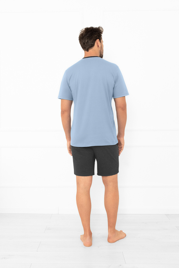 Julius Italian Fashion pijama bărbați oțel - scurt, bumbac, elegant