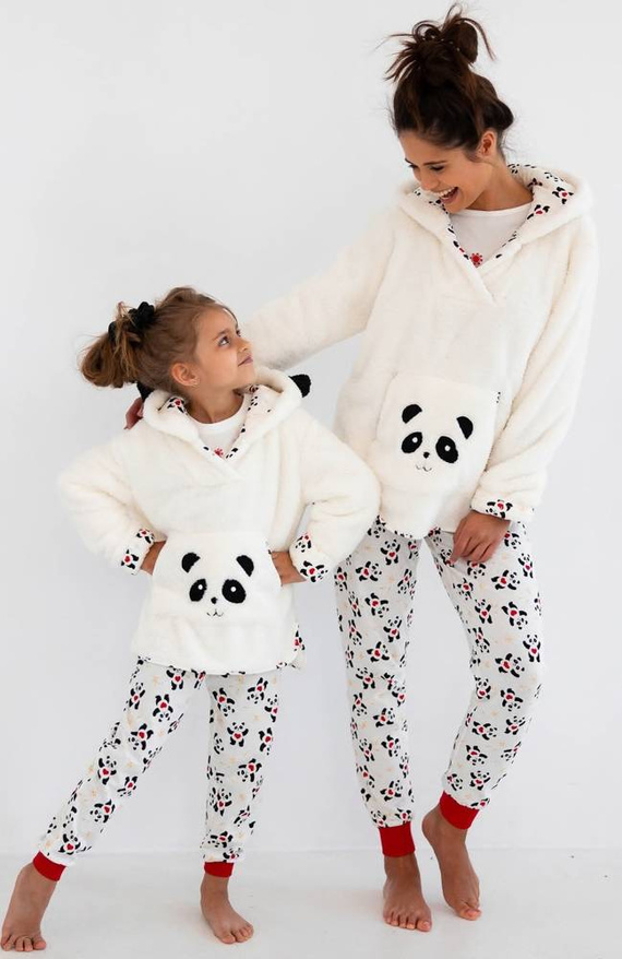 Pijamale pentru femei Panda 3/4 Sensis -ecru