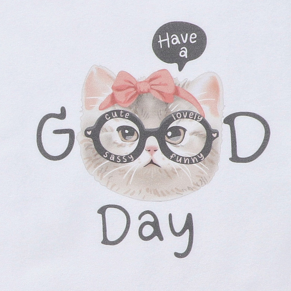 KAR-4008/BIA Tricou fetita cu maneca scurta Lagarto Verde alb