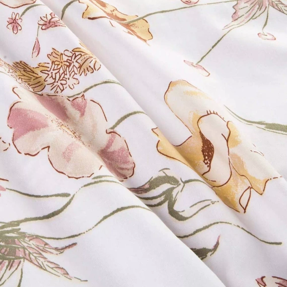 Lenjerie de pat satinată 1553/1 Satynlove 100% bumbac floral + fețe 70x80