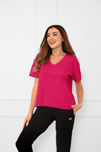 Klara - bluză cu mânecă scurtă pentru femei | Italian Fashion amaranth