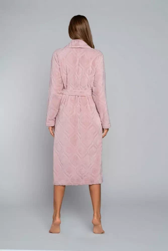 Morena Halat de baie fleece pentru femei Іtalian Fashion - roz pudră 