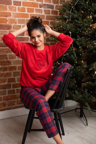 Pijamale pentru femei Cordelia Sensis - Bleumarin-Roșu