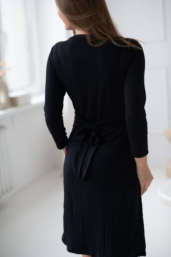 Rochie Loop de maternitate si alaptare, maneca 7/8, Milk&Love, neagra